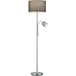 Trio Stehlampe Hotel Stoff Silber / Grau