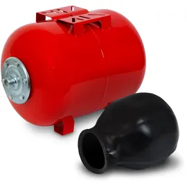 Eberth Ausdehnungsgefäß 50L, 6 bar, Druckerhöhungsanlage, 1" Anschluss für Hauswasserwerk, Brunnenpumpe, Lackierter Stahl, Horizontal, 0.9mm Wandstärke