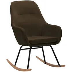 vidaXL Schaukelstuhl Braun Stoff
