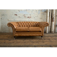 JVmoebel 2-Sitzer Chesterfield Design Luxus Polster Sofa 2 Sitz 100% Leder Sofort, Made in Europa braun