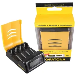 Schnell-Ladegerät Mignon AA / Micro AAA Akkus LCD-Display von PATONA