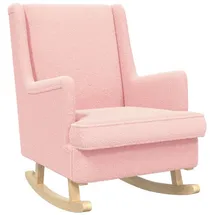 vidaXL Schaukelstuhl Rosa 62 x 80 x 85 cm Schafstoff mit Kissen