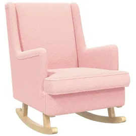 vidaXL Schaukelstuhl Rosa 62 x 80 x 85 cm Schafstoff mit Kissen