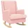 vidaXL Schaukelstuhl Rosa 62 x 80 x 85 cm Schafstoff mit Kissen