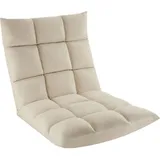 Tectake Relaxsessel Snooze, 2 in 1 Samt, 14-fach verstellbar - beige
