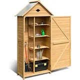 Gerätehaus Holz, Gartenschrank für den außenbereich,Geräteschuppen wetterfest,Holzschuppen Holzhaus Geräteschrank Werkzeugschuppen, 176 x ... - Braun