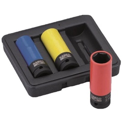 Bahco Kraft-Steckschlüssel-Satz KFZ Radmuttern 3 tlg. 17, 19 und 21mm BWSS12P3
