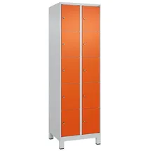 C+P Fächerschrank ""Classic Plus"", 5 Fächer übereinander, Abteilbreite 30 cm, mit Füßen, Reinorange (RAL 2004), 195x60x50 cm/ 10 Fächer