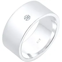 Elli DIAMONDS Bandring Basic Diamant (0.03 ct.) 925 Silber Ringe Damen