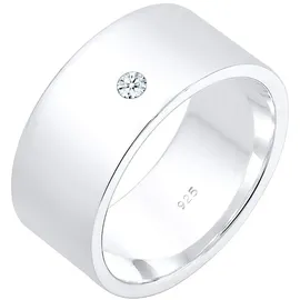 Elli DIAMONDS Bandring Basic Diamant (0.03 ct.) 925 Silber Ringe Damen