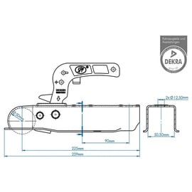 PRO PLUS ProPlus ZUGMAUL ANHÄNGER 50 MM ECKIG 341003 UNIVERSAL PKW 750 KG KUPPLUNGSMAUL AHK NEU