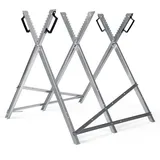 Eikuavons Sägebock für Kettensägen verzinkt, klappbarer Holzklappbock aus Metall mit 3 Zahnhaltern, bis 150 kg belastbar, sägebock holz geeignet für Baumstämme bis Ø 23 cm, kompakt faltbar