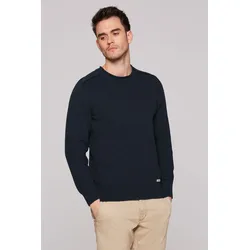Rundhalspullover CMPD, Herren, Gr. XL, blau, Material: 100% Baumwolle, bestickt, casual, lässig geschnitten normal, Rundhals, Langarm eingesetzt Rippbündchen, Pullover, mit Rollkante am Rundhalsausschnitt