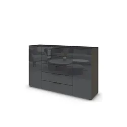 Sideboard , schwarz , Maße (cm): B: 160 H: 99