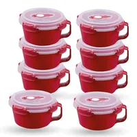 BestLivings Frischhaltebox 0,85L Frühstücksschale im Set Rot 8er Pack