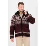 DEPROC activ DEPROC Active Strickfleecejacke »LHOTSE MEN«, mit Kapuze und weichem Fleece gefüttert rot