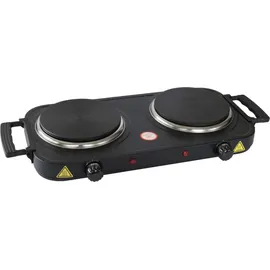 DESKI Doppel Kochplatte 2 x 1000 Watt schwarz Kochfeld Doppelkochplatte Küche - Schwarz