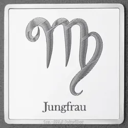 Silberbarren 1oz Sternzeichen Jungfrau Gravurbarren quadratisch