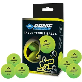 Donic Schildkröt Donic-Schildkröt 608507 - Glow in the Dark, 6 fluoreszierende Tischtennisbälle, grün
