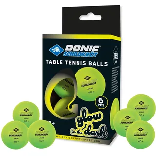 Donic Schildkröt Donic-Schildkröt 608507 - Glow in the Dark, 6 fluoreszierende Tischtennisbälle, grün