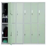 MCW Schließfach Preston T829, Schließfachschrank Wertfachschrank Spind, Metall 12 Fächer ~ grün
