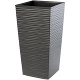 KADAX Blumentopf, aus Kunststoff, Pflanzkübel, Rattan imitation, 29 cm, Grafit