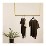 RSR Hangers Kleiderstange Garderobe Industrial Design Gold für Decke Garderobenstange U-Form 70 cm x 30 cm
