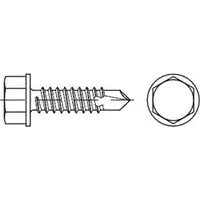 Industrial Quality Supplies ISO 15480 Bohrschraube K Sechskant-Flanschkopf, Blechschraubengewinde,