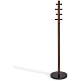 Umbra Garderobenständer Pillar Coat Rack, aus Holz, Schwarz-Walnuss, 167.64 x 39.70 x 39.70cm