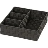 Wenko Organizer Adria Schwarz 4 Fächer, Schwarz, Polypropylen schwarz, lackiertes Metall - schwarz
