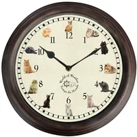Esschert Design Uhr mit Katzengeräuschen