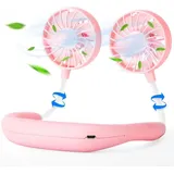 Nackenventilator, Tragbarer Usb-mini-nackenventilator Für Den Persönlichen Gebrauch, 360-grad-drehung, Tragbarer Kühlventilator Für Büro, Zuhause, Reisen, Outdoor-sport, 1 Stück (pink)