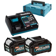 Makita Power Source Kit 40 V XGT Li-Ion 2 x 2,0 Ah + DC40RA Ladegerät + Makpac 191V07-0
