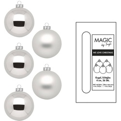 Weihnachtskugel Silver 36tlg. Glas Silber