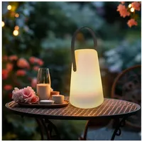 Spetebo LED Tischlampe mit Lederband konisch rund - 20
