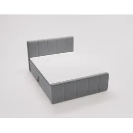 kaiser möbel Boxspringbett Berg mit Matratze, Stoff Komodo Grau 120x200 cm - Grau