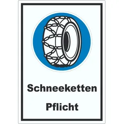 Schneekettenpflicht Aufkleber A4 (210x297mm)