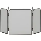 MC Star Kamingitter Kaminschutzgitter, Faltbares Kamingitter mit 3 Paneelen (für Wohnzimmer, Schlafzimmer, Metall, 96 x 56 cm, Schwarz) schwarz