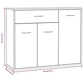 vidaXL Sideboard Räuchereiche 88x30x70 cm Holzwerkstoff