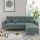 VitaliSpa Ecksofa York Webstoff blau