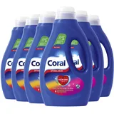 Coral Flüssigwaschmittel Optimal Color für bunte Wäsche 6 x 20 WL (6 x 1L), 6000 ml
