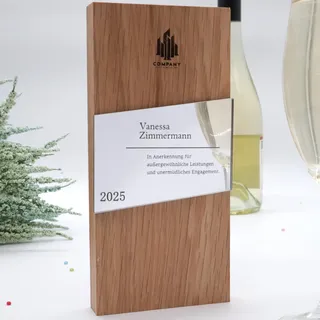 Pila Stone Personalisierter Pokal, Award und Anerkennung Trophäe, Eichen Holz und Acryl, Firmen Unternehmen Mitarbeiter Jubiläum Preis, Verein Ehrung
