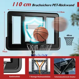 Costway Basketballkorb 170-305 cm Schwarz