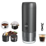 OrkeyDolk® 2-in-1 Tragbare Elektrische Espressomaschine, Reise-Kaffeemaschine für Camping, Auto-Kaffeemaschine mit USB-C, kompatibel mit Kaffeepulver und Kapseln für Wohnmobil, Wandern, Büro