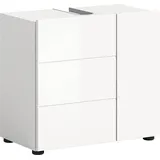 welltime Waschbeckenunterschrank BIEL, Breite 60 cm, 1 Tür, 2 Fächer, mit Siphonausschnitt (1-St) Badmöbel, Badschrank, Schrank, Unterschrank, Bad, Badezimmer weiß