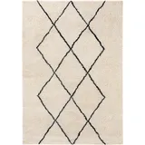 benuta Pure Wollteppich, Creme, Textil, Rauten, Rechteckig, 200x300 cm, pflegeleicht, Teppiche & Böden, Teppiche, Naturteppiche