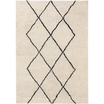 benuta Pure Wollteppich, Creme, Textil, Rauten, Rechteckig, 200x300 cm, pflegeleicht, Teppiche & Böden, Teppiche, Naturteppiche