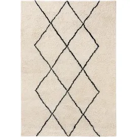 benuta Pure Wollteppich, Creme, Textil, Rauten, Rechteckig, 200x300 cm, pflegeleicht, Teppiche & Böden, Teppiche, Naturteppiche