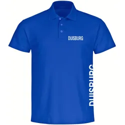 multifanshop Poloshirt - Duisburg - Brust & Seite - Druck weiß - Polo