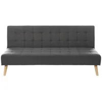 P & B Schlafsofa, Anthrazit, Textil, Kautschukholz, massiv, 3-Sitzer, 179x81x85 cm, Liegefunktion, Kinder- & Jugendzimmer, Jugendmöbel, Jugendsofas